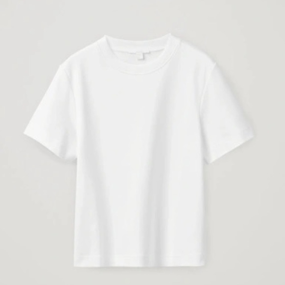 COS Women’s Boxy-Fit Heavyweight T-shirt in White Size Medium